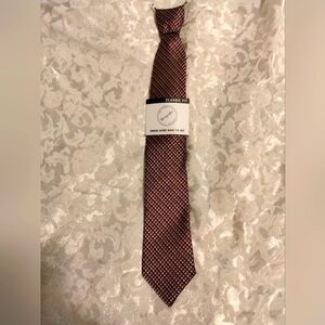 Bespoke Scarlett Red, Grey, and Black Geometric Tie